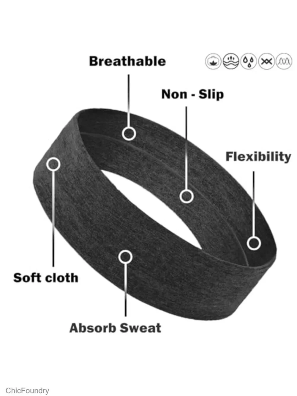 IVARYSS Workout Headbands for Women Non Slip Stretchy Yoga Running Sport 6 Pack